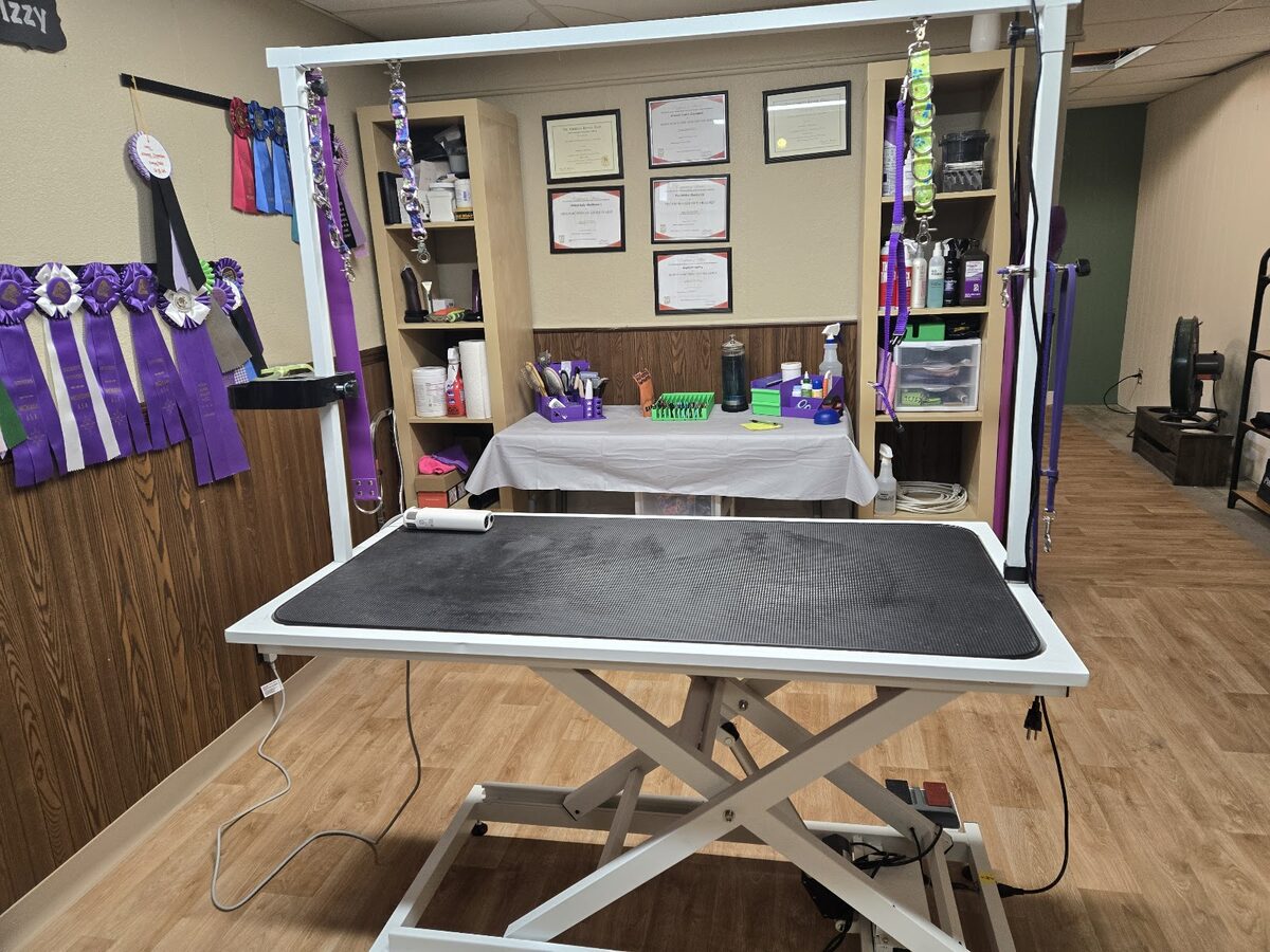 The calm, in-home grooming room at Kloud9 Grooming in Milton, WI